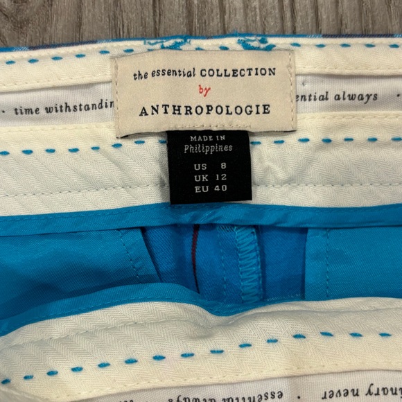 SOLD- Anthropologie Size 8 Pants The Essentials Slim Kick Flare Jeans Red Blue - Picture 7 of 16